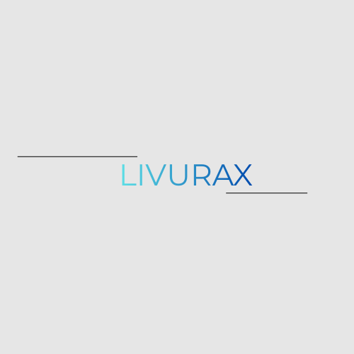 logo LIVURAX minimaliste typographie bleue identité visuelle marque