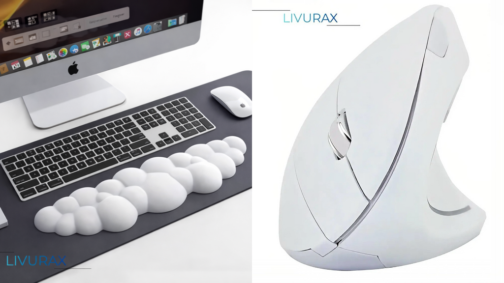 Pack Confort Bureau : Souris Ergonomique + Repose-Poignet